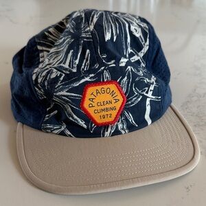 Patagonia Graphic Maclure Five-Panel Hat Limited Edition Navy Blue/ Tan Color
